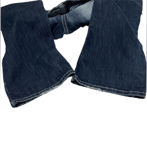 {New Direction} ND Weekend Embellished Flare Jeans Pocket Flap 10 Contrast - Picture 6 of 10